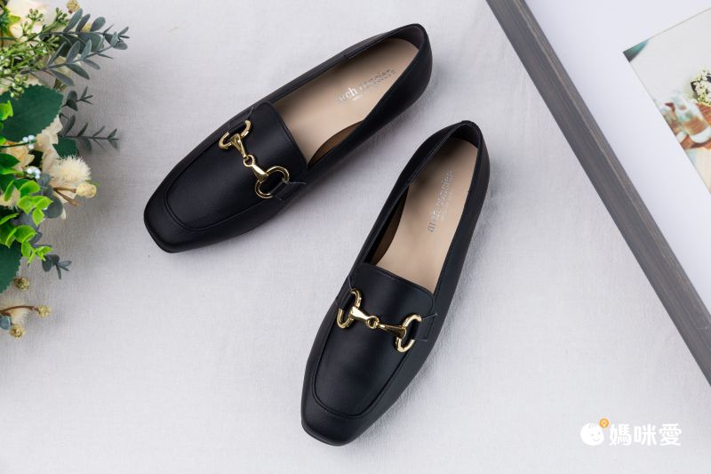 日本女裝代購 - 日本製 馬銜釦方頭低跟樂福鞋-焦糖棕