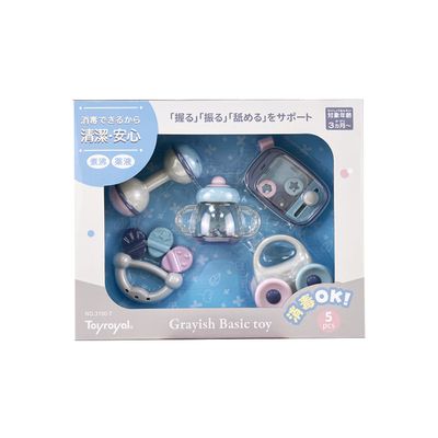 日本樂雅 Toyroyal - 北歐風可消毒搖鈴禮盒(5入組)