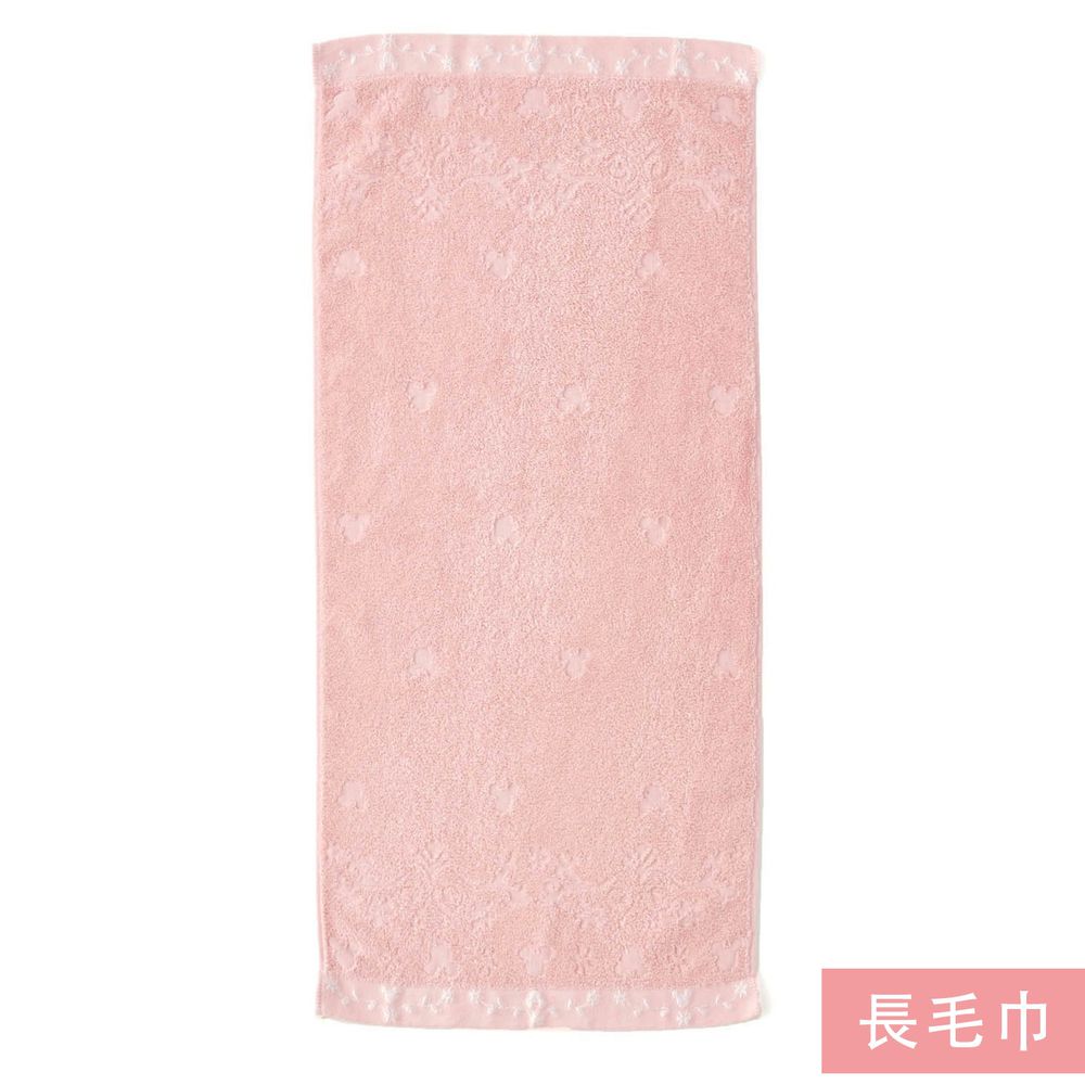 日本千趣會 - 日本製 迪士尼純棉今治長毛巾-葉子刺繡-粉紅 (34×75cm)
