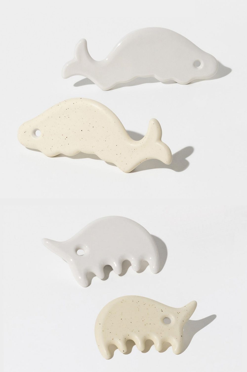 韓國 EDVIEW - 全身適用手工舒壓陶瓷刮痧板-白色海豚-1入-直播專屬