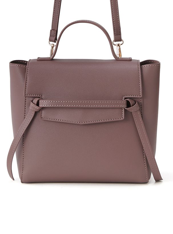 日本 GRL - 2WAY質感扭結皮革手提/肩背包-奶油杏 (F)