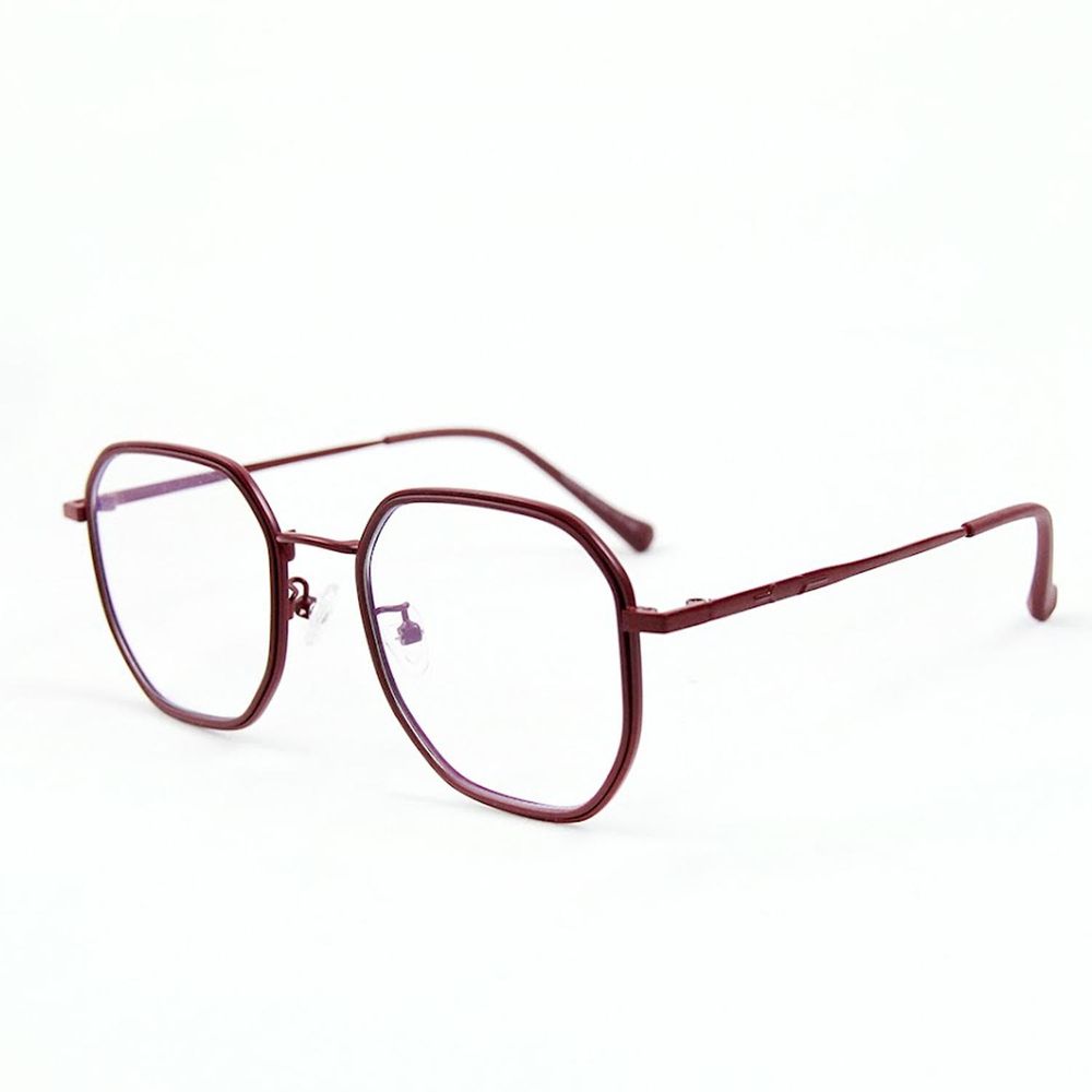 ALEGANT - 北歐極簡絲絨紅金屬鑲嵌輕量TR90光學框UV400濾藍光眼鏡