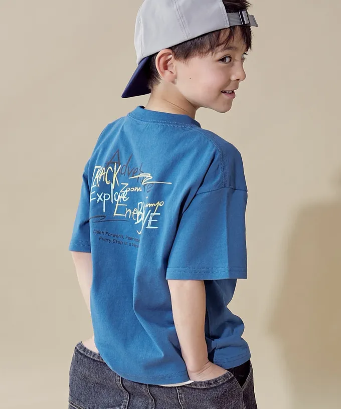 日本 devirock - 100%棉 帥氣印花短袖上衣-地球老虎-黑