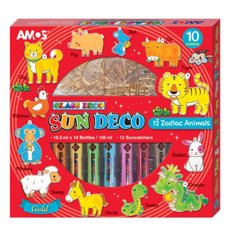 韓國 AMOS - 10色十二生肖主題吊飾玻璃彩繪膠