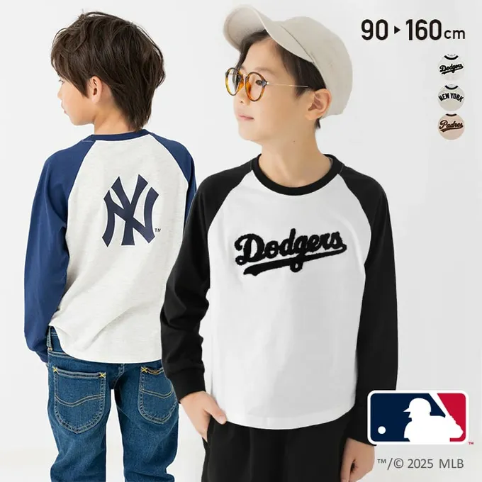 日本 Chil2 - MLB聯名 立體刺繡長袖上衣-洛杉磯道奇-黑