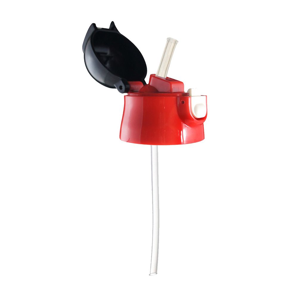 日本 SKATER - 不鏽鋼保溫吸管瓶(360ml)上蓋組(含吸管)-紅黑