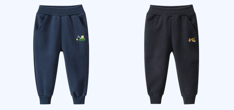 加絨棉混紡長褲-車車系列-藍色