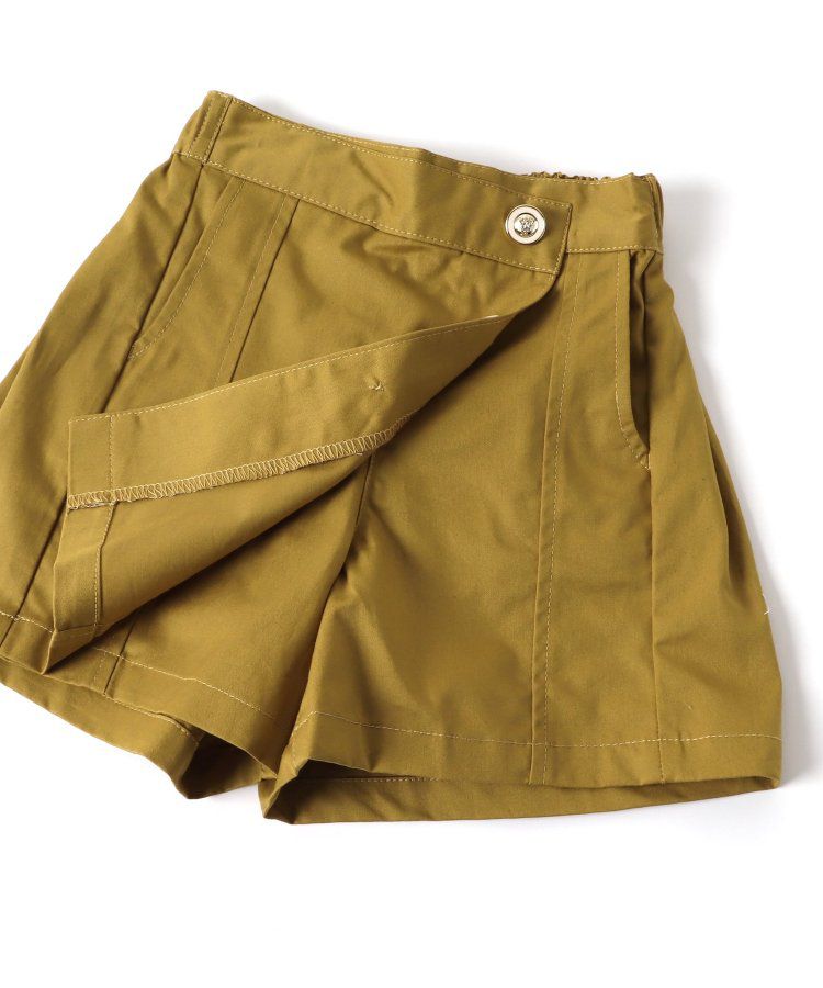 日本 apres les cours - 小奢華金屬鈕扣俏麗褲裙-棕色