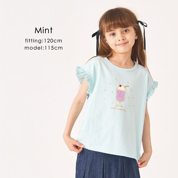 日本 evercloset - 100%棉 閃亮亮聖代短袖上衣-白