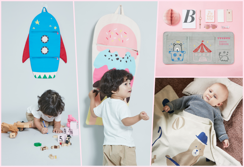 韓國 Art Muffin - 童趣壁飾收納袋-蘑菇小屋