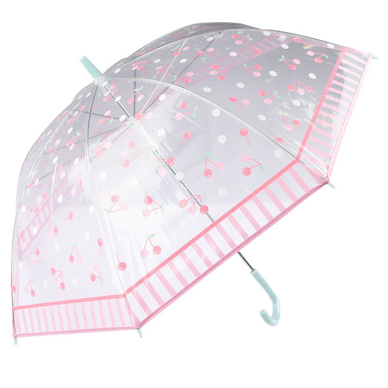 akachan honpo - 透明傘-櫻桃-淺綠色 (55cm)