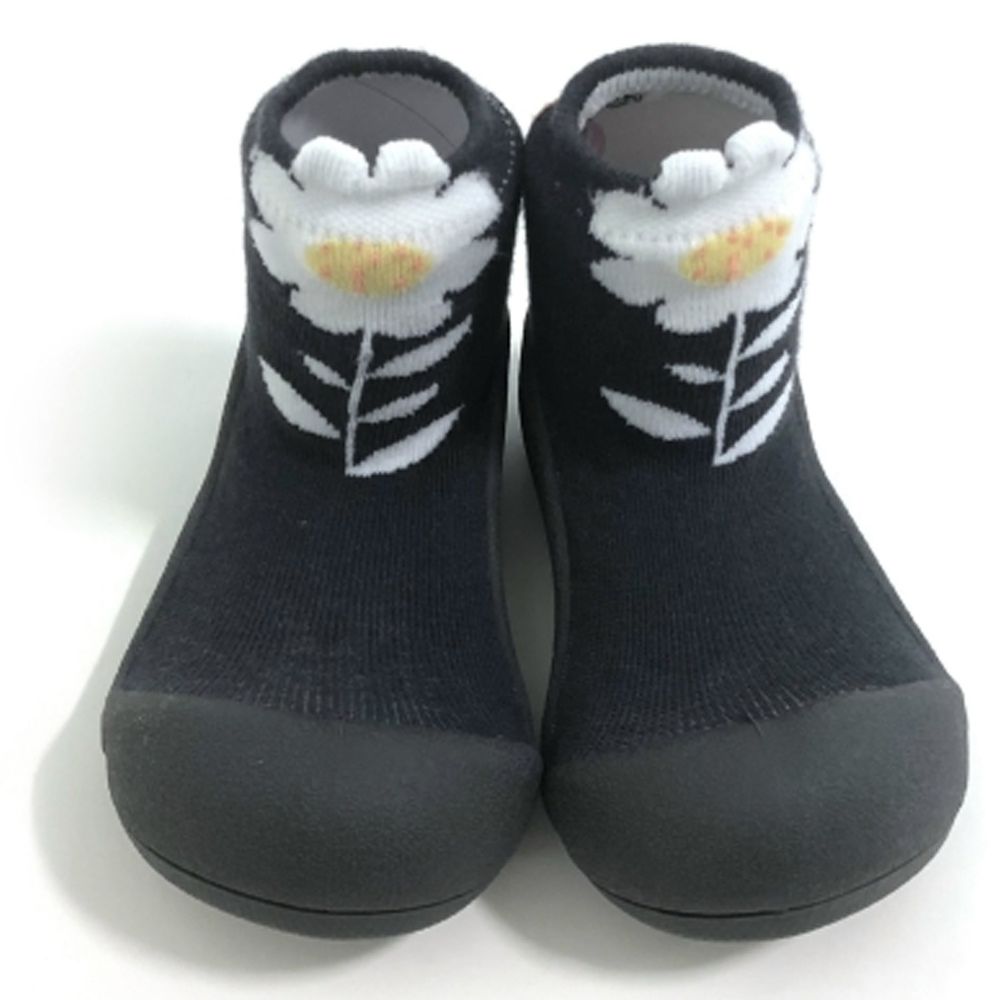 韓國 Attipas - 襪型學步鞋-黑色小花
