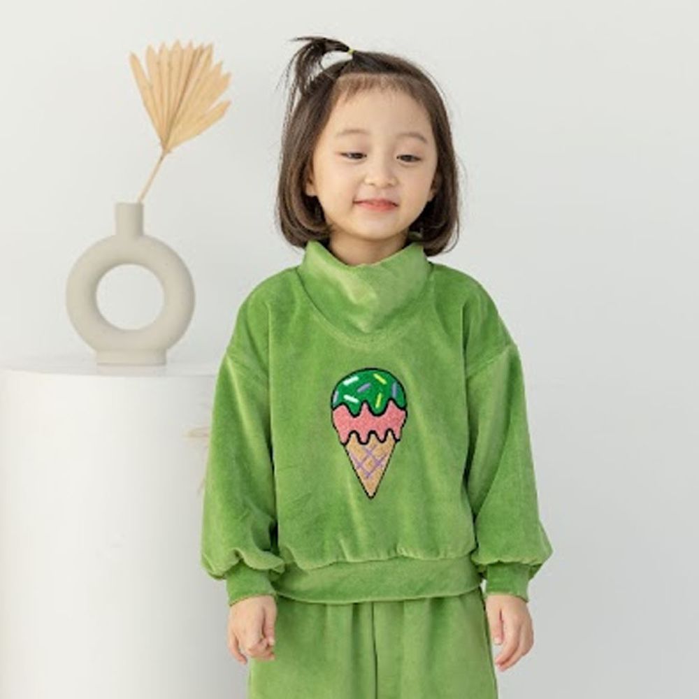 韓國 Orange Mom - 半高領冰淇淋T-綠