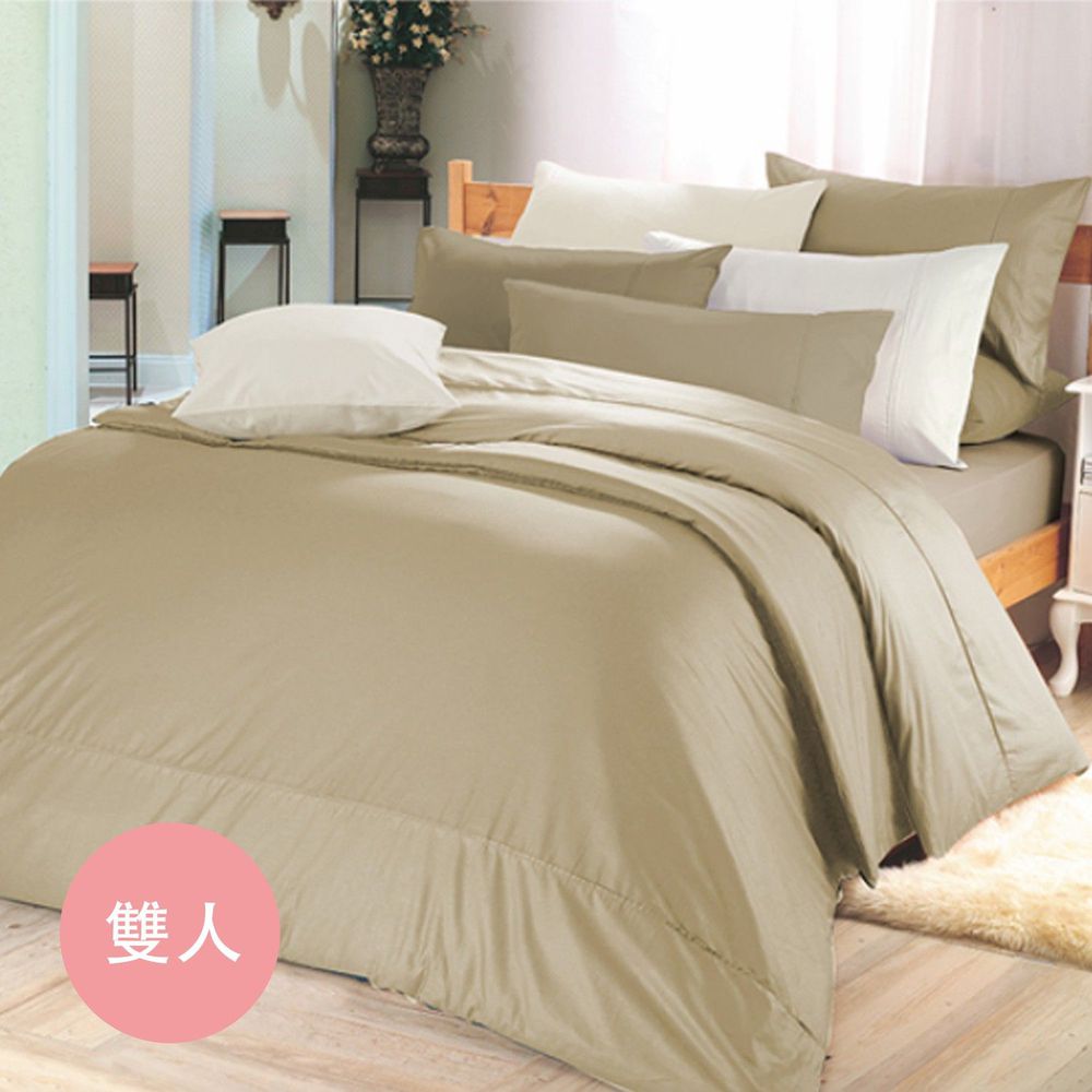 澳洲 Simple Living - 300織台灣製純棉床包枕套組-魔力金-雙人