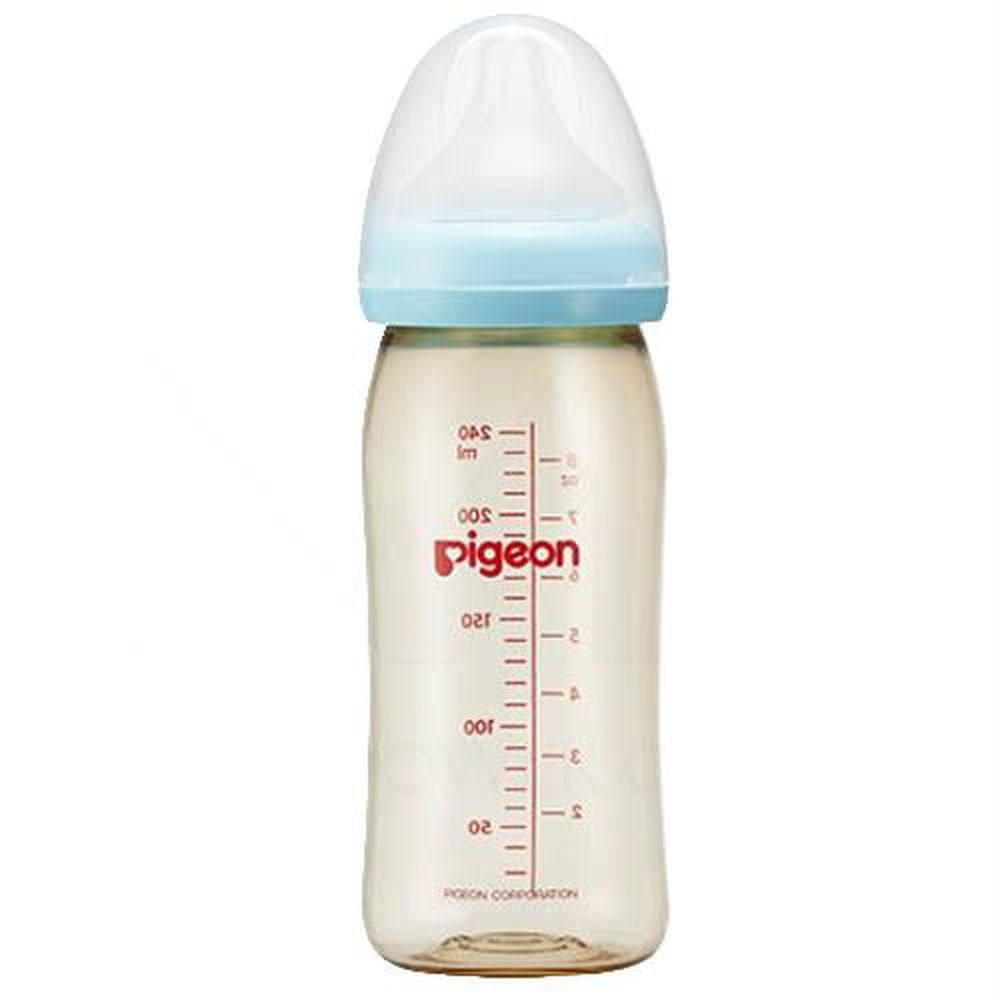 貝親 Pigeon - 母乳實感PPSU寬口奶瓶-藍色 (240ml)-L奶嘴
