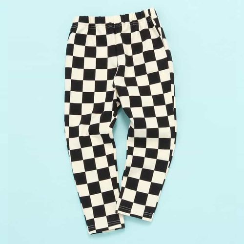 日本 BREEZE - DAISUKI 可愛百搭彈性九分褲-棋盤格-黑白