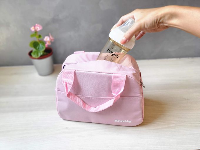 AcoMo - 粉旅3件組-PS3旅行組 PS III 90秒可攜式奶瓶奶嘴消毒器 -粉-(90秒殺菌器+750ML環保水杯+媽媽包)-粉 (3件組)-850g