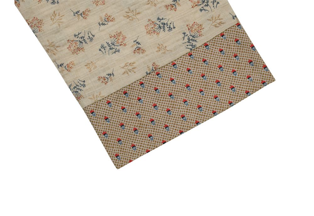 韓國 ULLALA - 圓點碎花長袖睡衣-(兩件式)-杏 (FREE)