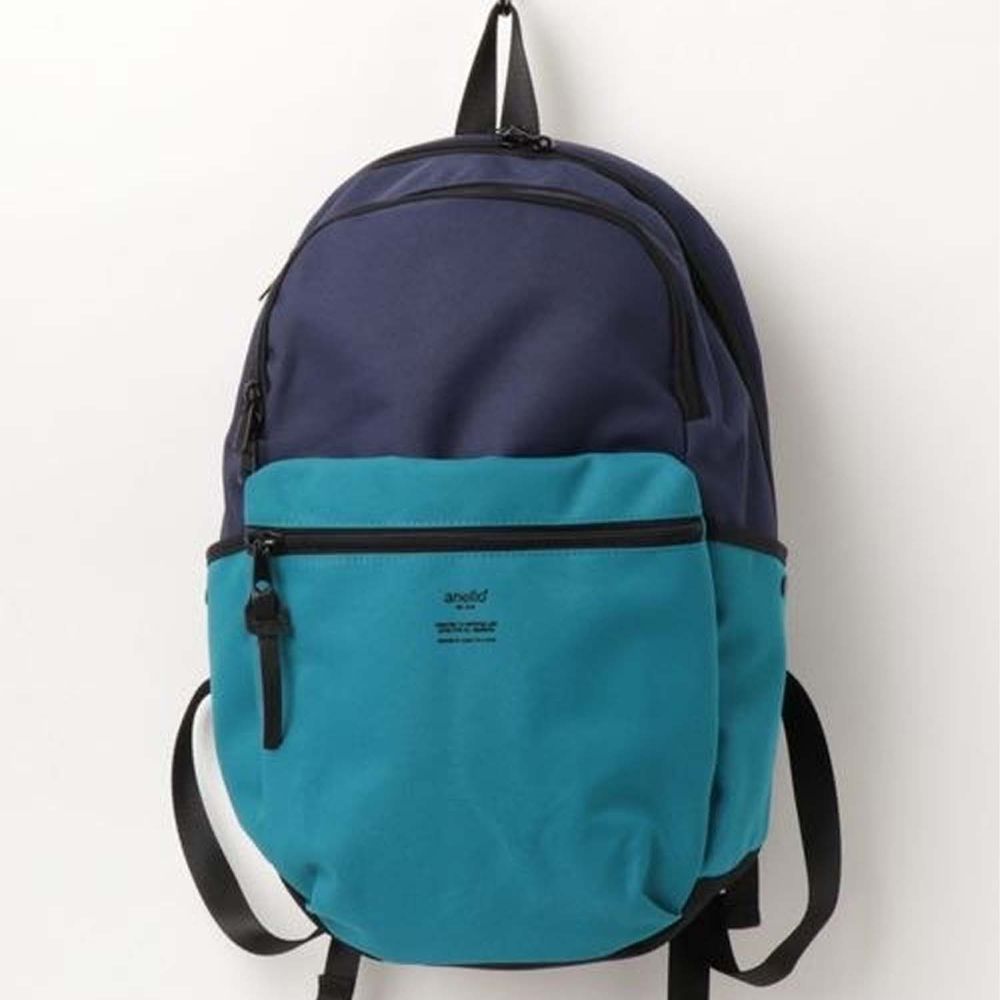日本 Anello - 搭色雙層電腦包-Regular-NG藍綠 (45cm×32cm×18cm)