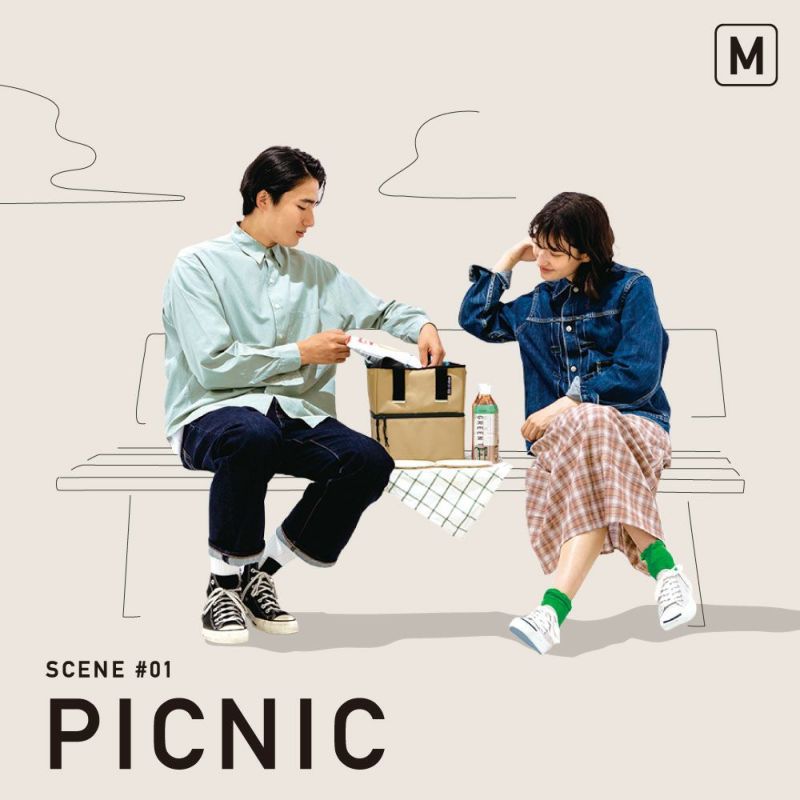 日本 IROHA - 野餐必備 雙層保溫保冷可折疊購物袋-橄欖綠 (M(26×23×21cm))