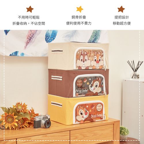 迪士尼 Disney 米-維尼跳跳虎 22L牛津布收納箱 置物櫃 摺疊箱 衣物收納箱