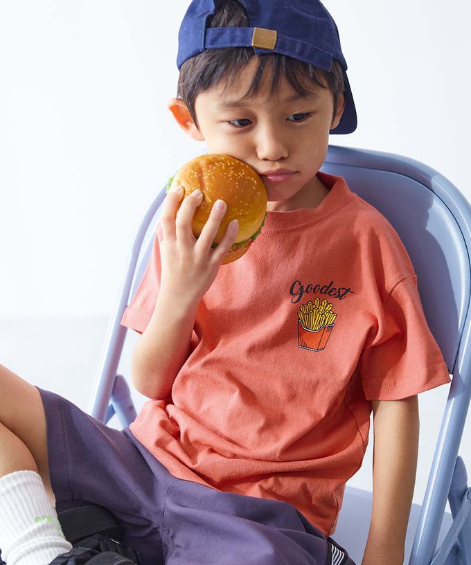 日本 devirock - 純棉定番短袖上衣-問號-淺灰紫