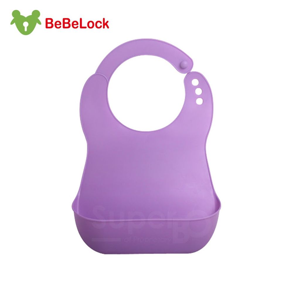 韓國BeBeLock - 口袋型防水圍兜-紫