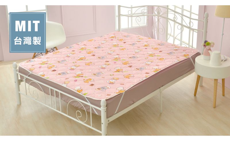 格蕾寢飾 Great Living - 義大利Fancy Belle X DreamfulCat 防蹣抗菌透氣防水平面式保潔墊-一起做麵包 (雙人)