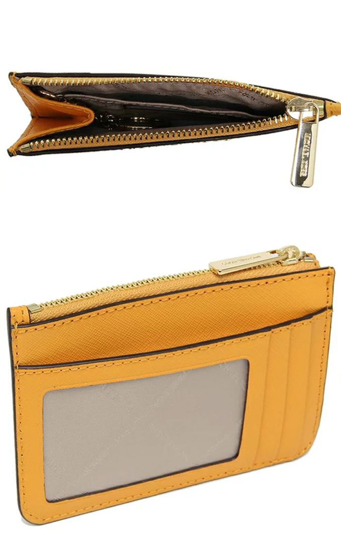 MICHAEL KORS - 防刮皮革零錢包 (桔黃)