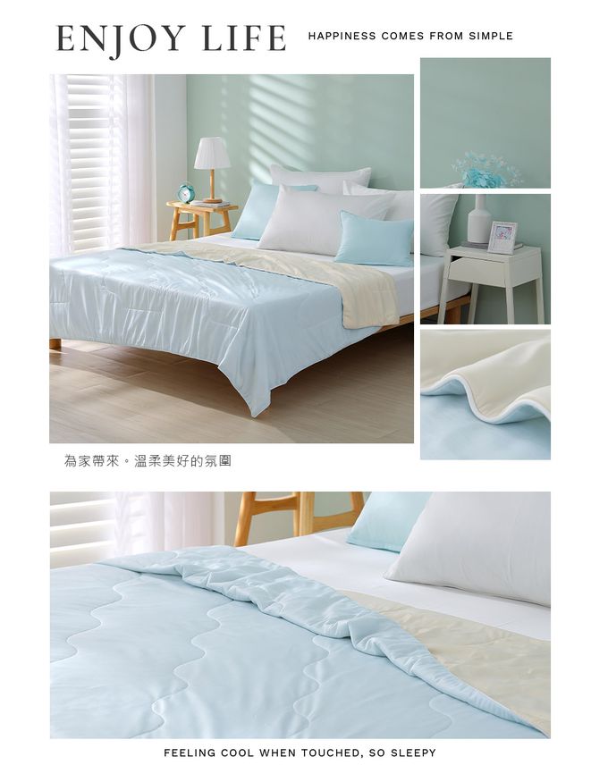 鴻宇 HongYew - 馬卡龍極致冰心涼感涼被-迷霧藍-雙人