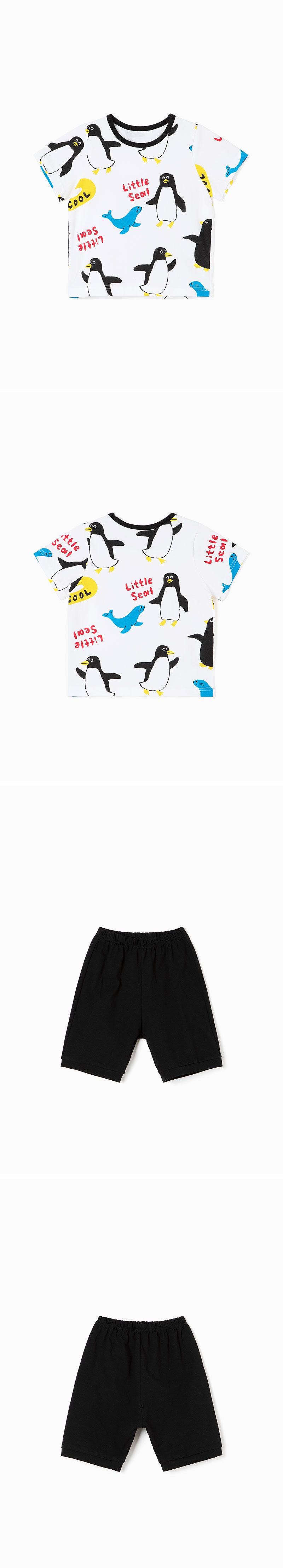 韓國 OZKIZ - 企鵝海獅好友短袖套裝