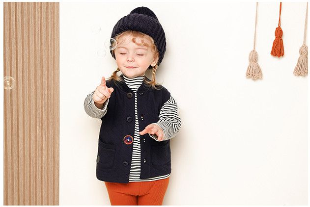 韓國 milk mile - 衍縫鋪棉鈕扣背心-駱馬-灰