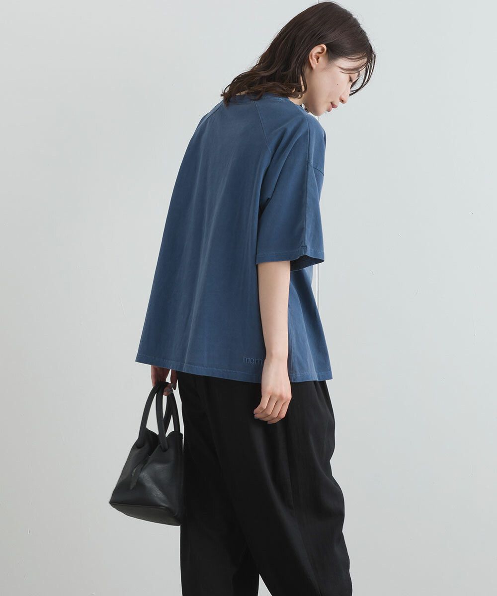 日本女裝代購 - 舒適落肩小口袋五分袖上衣-奶茶棕