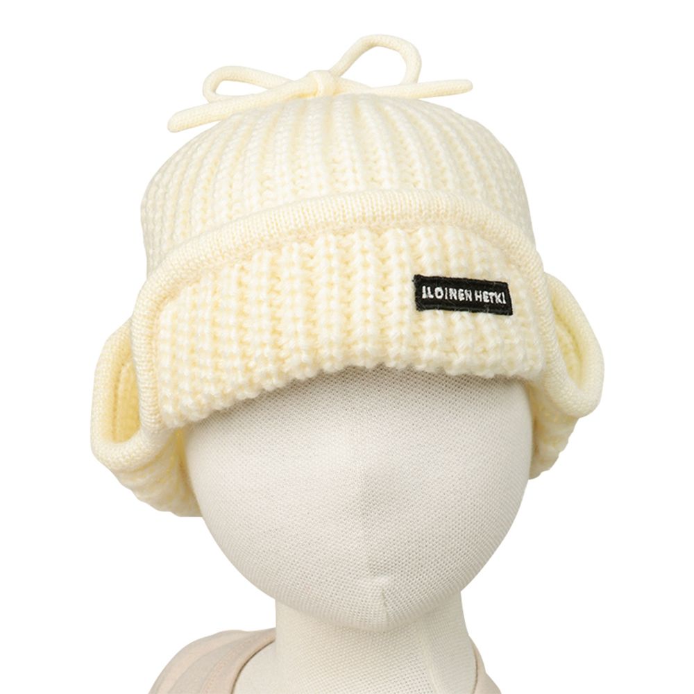 針織飛行帽-象牙白色
