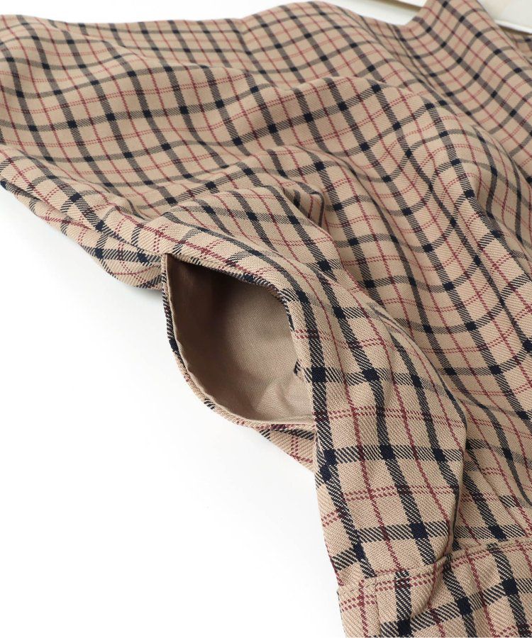 日本 apres les cours - 奢華感2WAY前後穿扇貝邊背心裙-卡其格紋