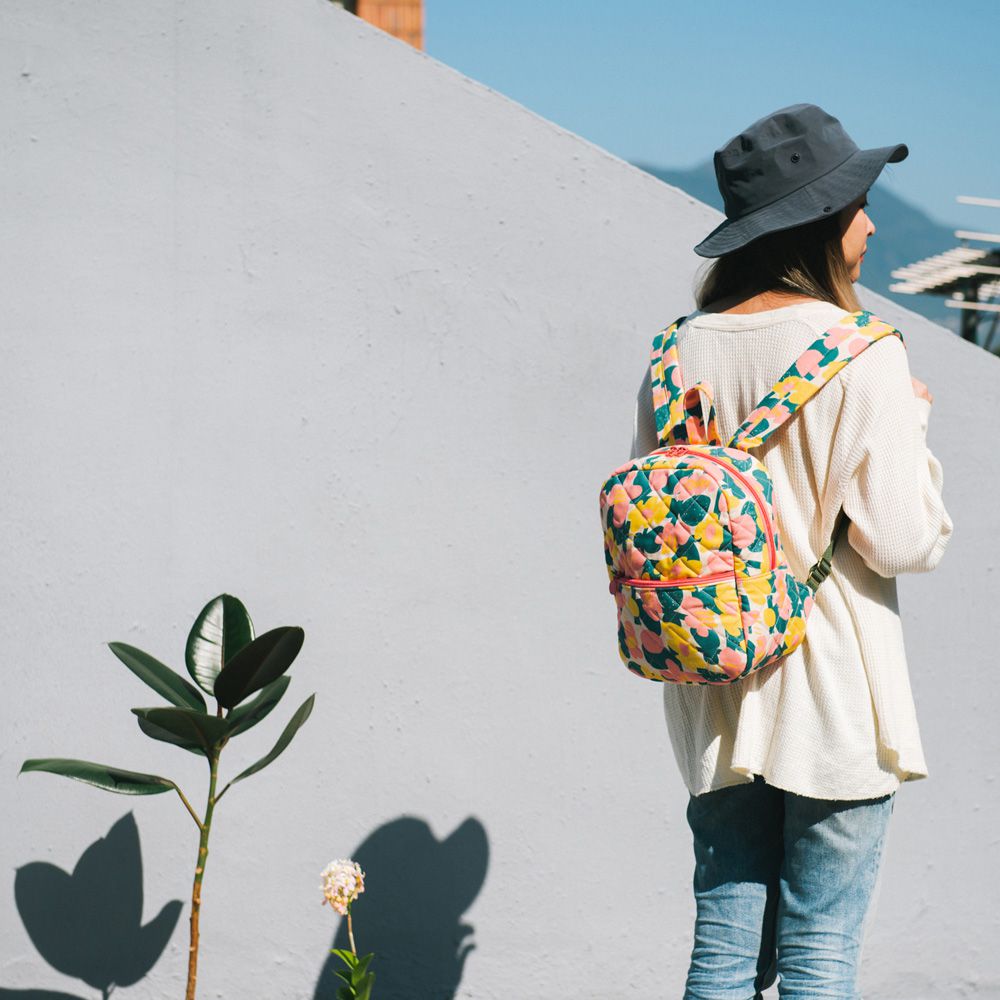 印花樂 inBlooom - 鋪棉後揹包-印花樂 x UULIN/荷包蛋花朵-粉色 (22 x 29.5 x 12.5 cm)