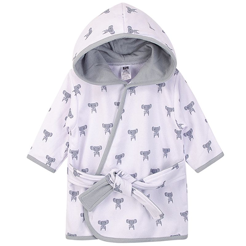 美國 Luvable Friends - 甜蜜寶貝嬰幼兒綁帶連帽浴巾/浴袍-小灰象 (0-9M)