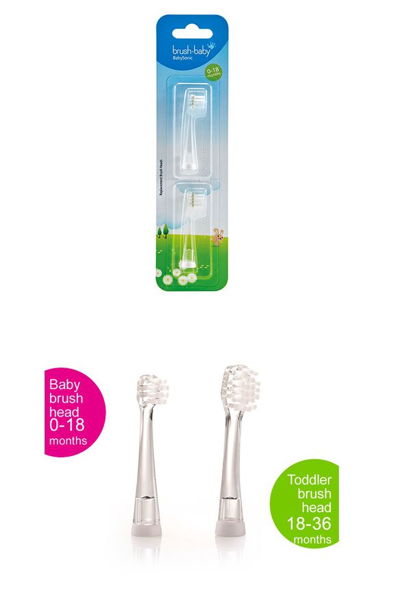 英國 brush-baby - 聲波電動牙刷替換刷頭2入-0-18M