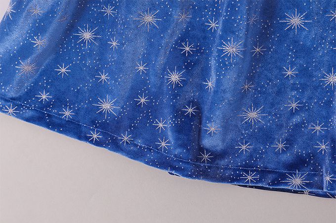 冰雪女王保暖印花斗篷-藍色