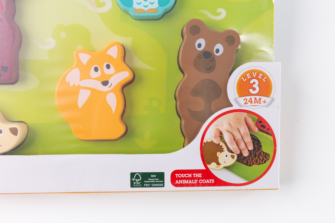 德國 Hape - 森林動物觸感拼圖