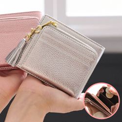 日本 LIZDAYS - 真皮輕薄多功能收納釦式短夾-金屬霧感-銀 (11.5x9.5cm)