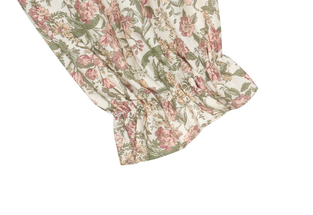 韓國 ULLALA - 絕美公主純棉長袖睡衣-(洋裝式)-奶油色 (FREE)