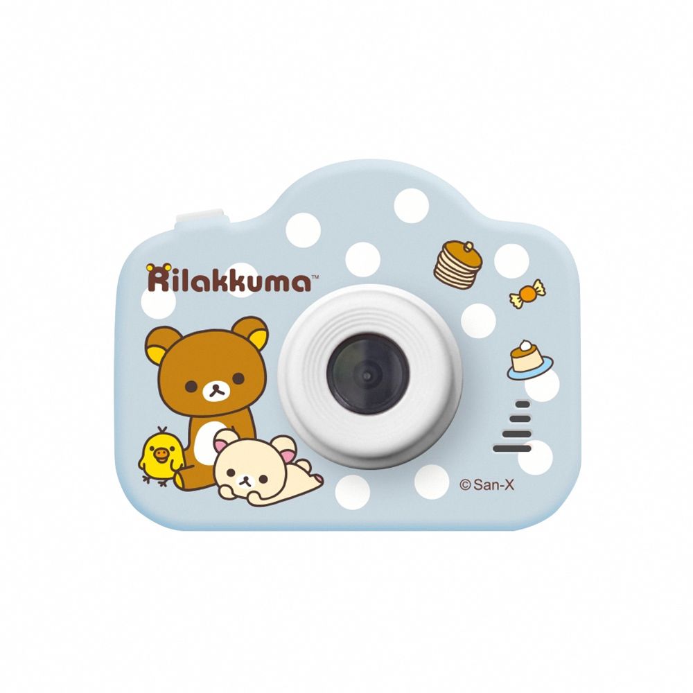 拉拉熊 - Rilakkuma 正版授權 兒童數位相機-鬆餅點點/藍色 (送32GB記憶卡)