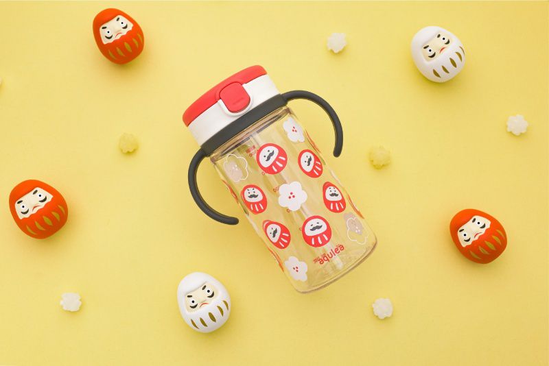 日本 Richell 利其爾 - 兒童隨身吸管水杯-福氣翁-320ml