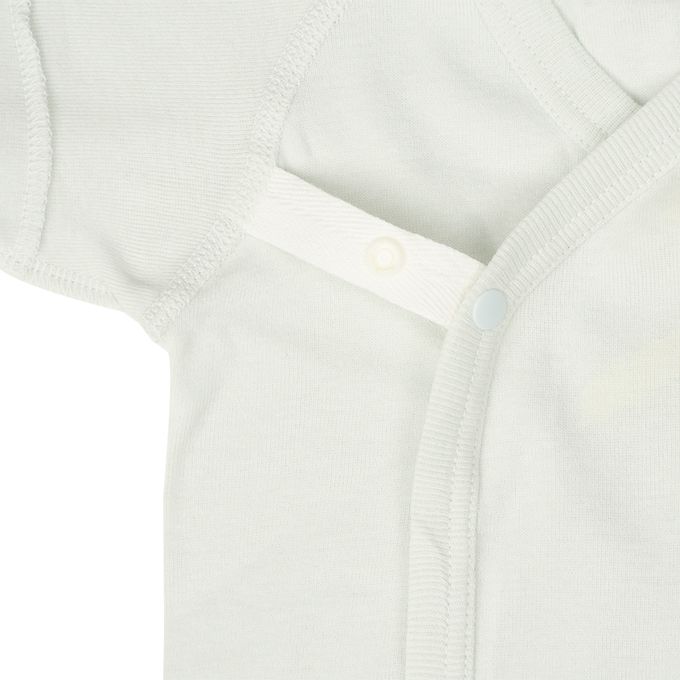 akachan honpo - 新生兒內衣6件組-短袖&7分袖 按扣款-綠色