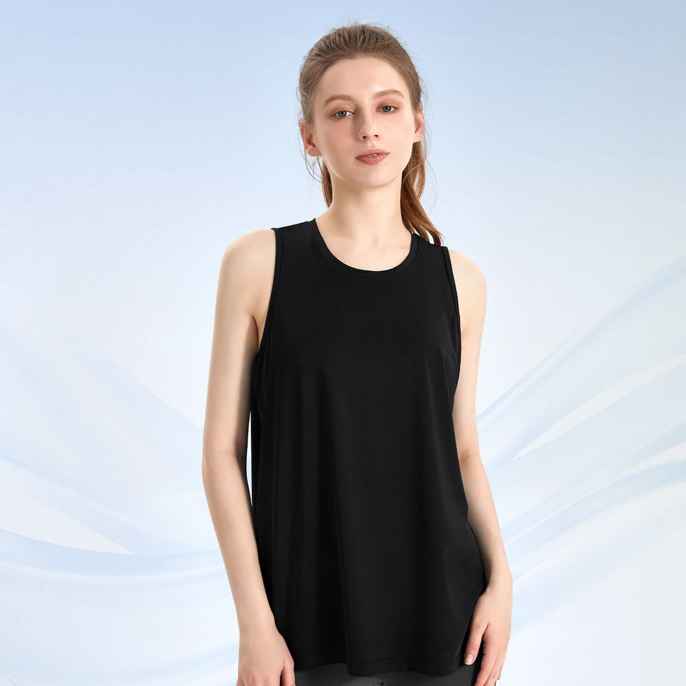 速涼絲感罩衫背心-晶石黑