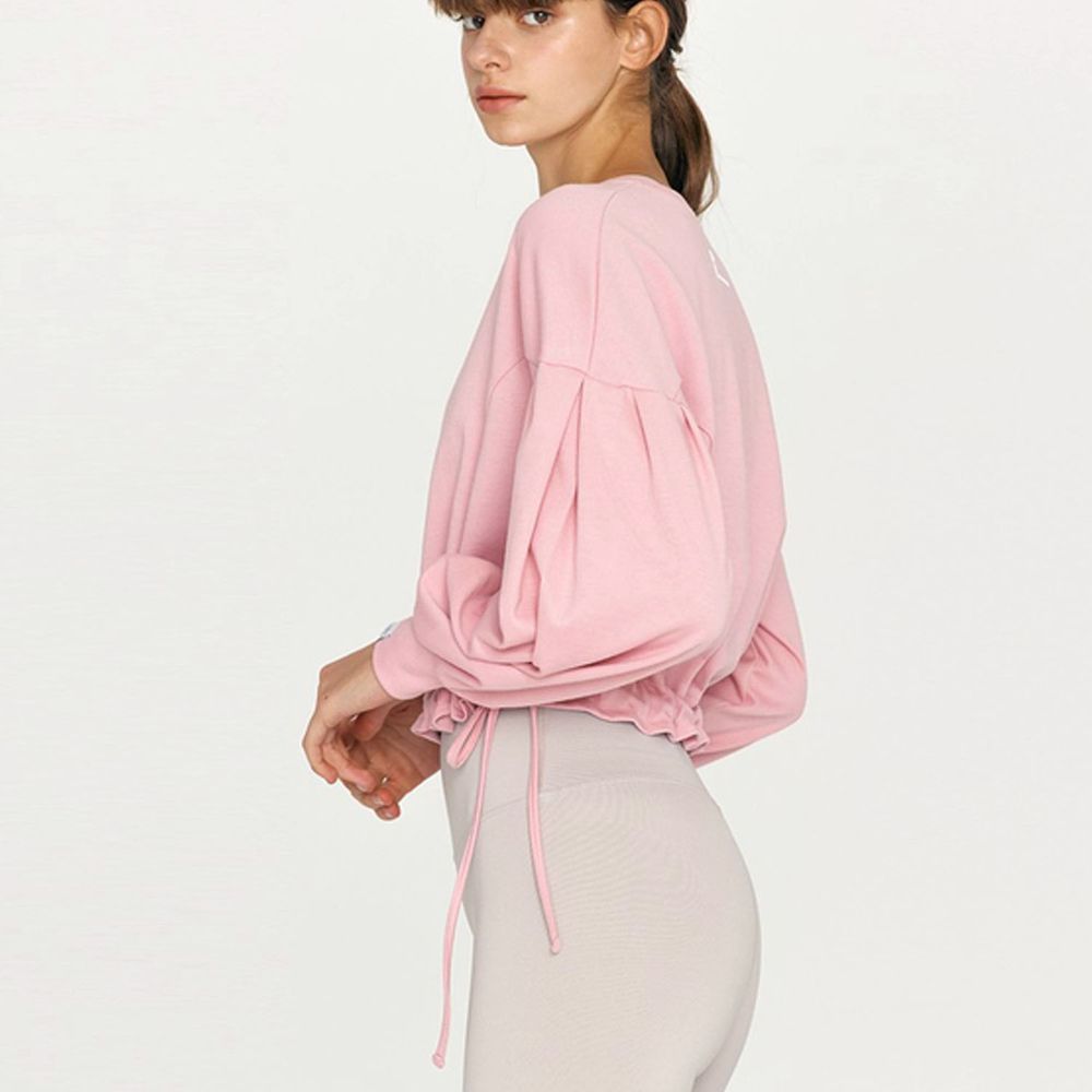 Front 2 Line - 法式圈織燈籠長袖罩衫-粉紅色 (FREE)