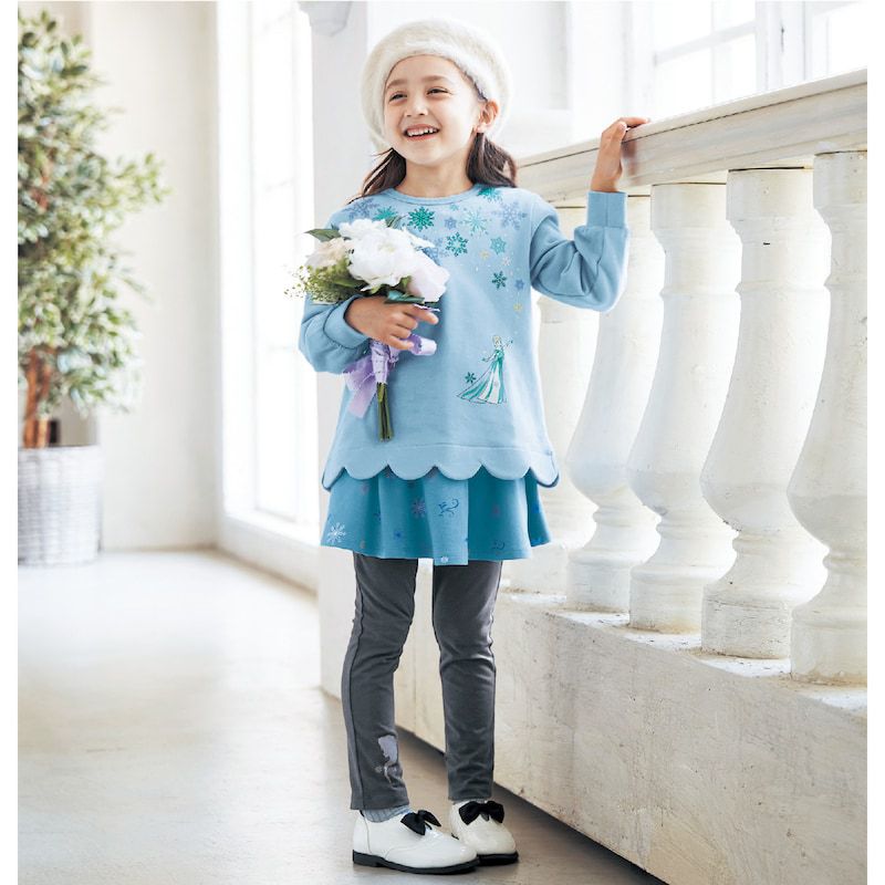 日本千趣會 - 聯名款 波浪裏毛長袖上衣-公主印花-粉紅