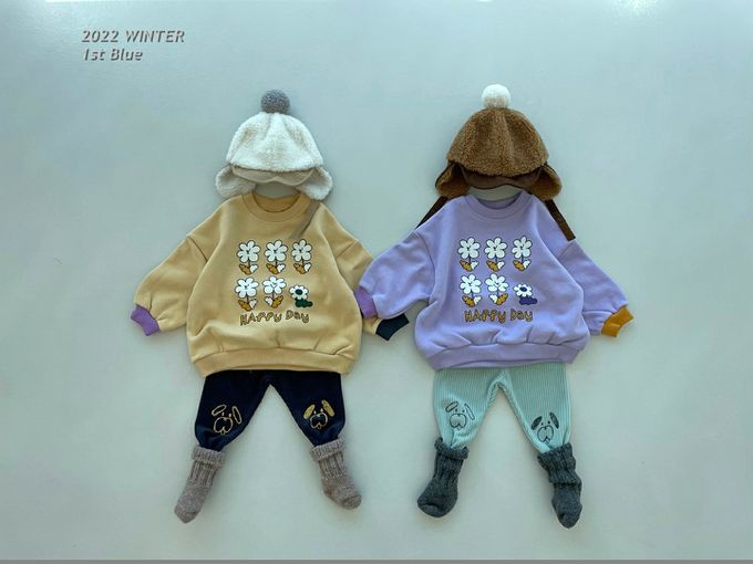 韓國 First Blue - 鬆緊腰大耳狗狗彈力褲-薄荷綠