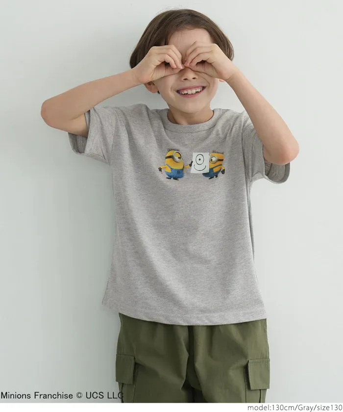 日本 COCA - 聯名款卡通印花短袖上衣-小小兵-深藍